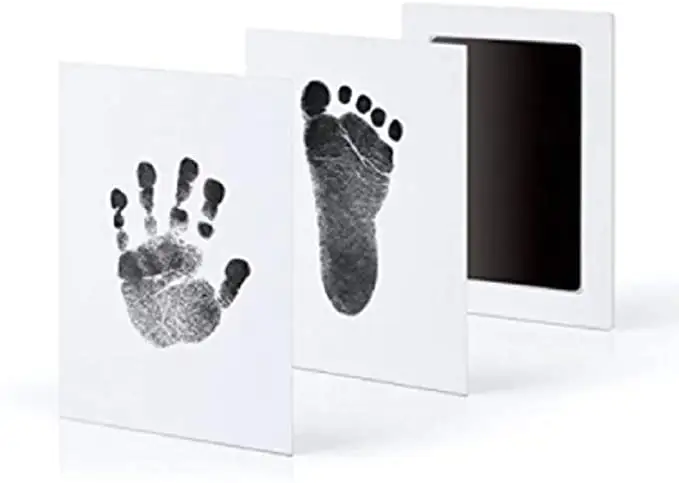 Neugeborenes Kleinkind Baby Handabdruck und Fußabdruck & Handabdruck Inkless Pad Photo Frame Kit Ink Pad