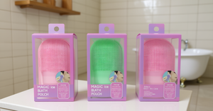 Pochette magique pour bain de glace, pour le soin de la peau des bébés, tous types de peau, maille douce, nettoyage en douceur, rose, vert - Product Image 2