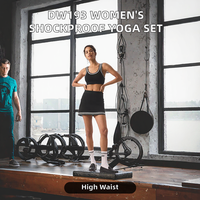 Ensemble de yoga sportif tricoté pour femme, jupe de tennis antichoc avec poche, taille élastique, ensemble deux pièces, short rayé