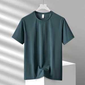 <span class=keywords><strong>T</strong></span>-<span class=keywords><strong>shirt</strong></span> d'é<span class=keywords><strong>t</strong></span>é décontracté et polyvalent pour <span class=keywords><strong>homme</strong></span> grande taille, en soie glacée synthétique, coupe ample, 260 grammes, avec logo 2026 - Product Image 4