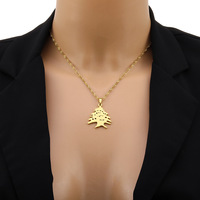 Collier en acier inoxydable personnalisé, carte du Liban, pendentif en cèdre, collier avec drapeau, bijoux ethniques pour hommes et femmes, cadeaux en gros