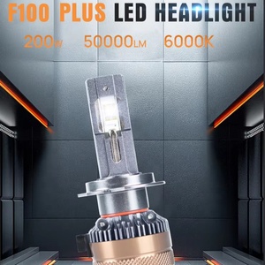 Thiết kế mới F100 cộng với 200W 50000lm <span class=keywords><strong>High</strong></span> Power Car Led Đèn Pha Bóng đèn H4 H7 H11 tự động hệ thống chiếu sáng 6000K Nhiệt độ màu A3 - Product Image 5