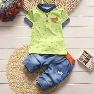 Conjuntos de Ropa para Niños de 1 a 4 Años, Camiseta con Pantalones Cortos de Mezclilla, Conjuntos de Verano de 2 Piezas, Conjuntos de Ropa para Bebés al por Mayor - Product Image 3