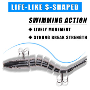 Señuelo articulado de pesca de lubina, cebo de natación de 8 segmentos de 20g, Crankbait, Lucio <span class=keywords><strong>artificial</strong></span>, juego de señuelos de trucha realistas - Product Image 3