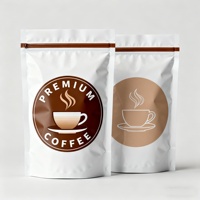 Sachet de café en grains personnalisable multi-tailles et multi-couches avec valve unidirectionnelle, résistant à l'humidité, thermoscellable et refermable à fermeture éclair en plastique
