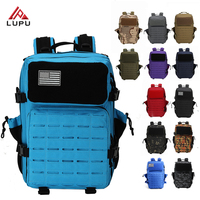 Sac à dos tactique unisexe 45L en polyester Oxford avec cadre interne, support confortable, système Molle, étanche et tendance pour l'extérieur