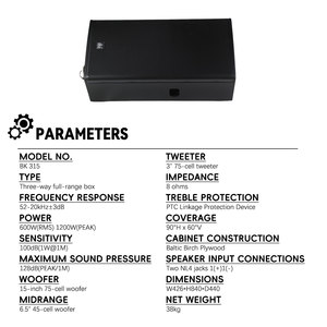 DBK Passive 15 Inch Full Range <strong>3</strong> <strong>Way</strong> Speaker Box Speaker Audio <strong>System</strong> Sound Professional Music Equipment - Product Image 5