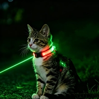 Collier de sécurité pour animaux de compagnie avec lumière laser rouge/verte pour chiens et chats, marche nocturne, anti-perte, avertissement lumineux LED clignotant, garantie 1 an