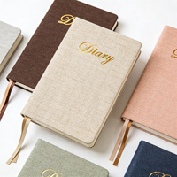 Carnet de gratitude de luxe avec couverture en tissu lin rigide A5, impression personnalisée, nouveau design