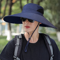 Cappello Estivo da Uomo per Protezione Solare, Cappello da Pescatore con Ampia Tesa per Escursionismo e Pesca, Anti-UV, Copre il Viso