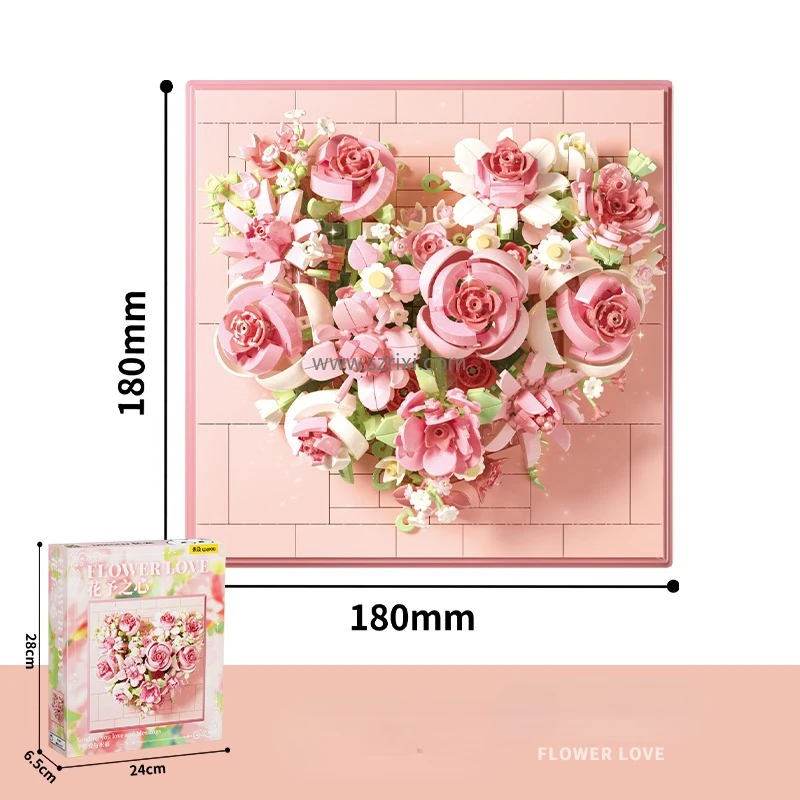 Wekki 517207 Flower to the Heart of Roses - Building Blocks