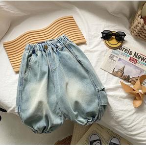 Jeans vintage délavés pour garçons, pantalons à taille élastique, pantalons <span class=keywords><strong>baggy</strong></span> pour garçons de 3 à 8 ans, bébés garçons - Product Image 2