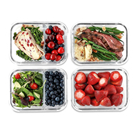 Conteneur alimentaire en verre rectangulaire empilable, très vendu et pratique