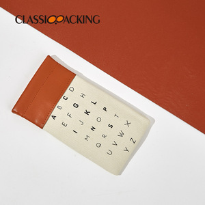 כותנה הסיטונאי קנבס כיס זכוכית משקפי שמש אביזרים תיק אחסון ניאופרן - Product Image 3