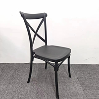 Chaise de salle à manger ergonomique moderne à dossier croisé en PP, empilable, durable, pour la maison, la cuisine, la salle à manger