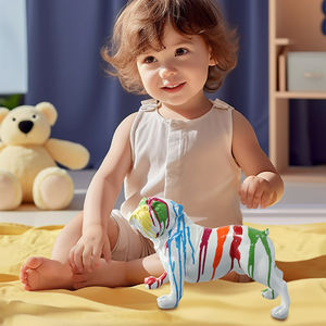 <span class=keywords><strong>Statue</strong></span> de chien <span class=keywords><strong>bouledogue</strong></span> <span class=keywords><strong>anglais</strong></span> en résine de conception artistique personnalisée, hauteur 7.4 pouces résine avec gouttes de peinture décoration extérieure - Product Image 2