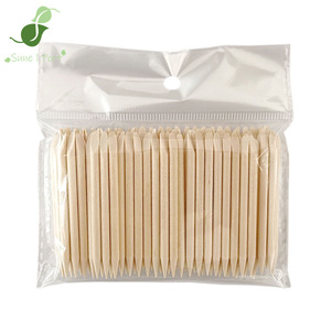 SunelPort SP-300 Bâtonnets à ongles double-embout jetables et réutilisables en bois d'oranger et de hêtre pour nail art, strass, 6,3 cm, 100 pièces, repousse-cuticules - Product Image 1