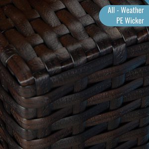 Conjunto de muebles de mimbre acolchados para Patio, sofá seccional exterior, color azul, 5 piezas - Product Image 6