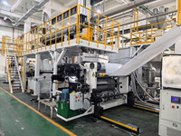 Ligne de production complète clé en main de feuillard HDPE 3D maillé étanche avec contrôle PLC et co-extrusion multicouche par calandrage pour filaments