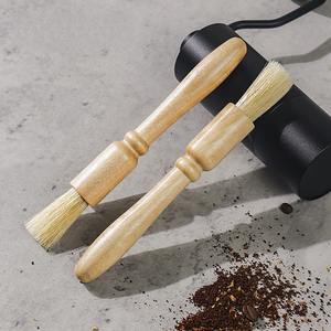แปรงทำความสะอาดเครื่องบดกาแฟด้ามไม้และขนแปรงธรรมชาติแปรงไม้อุปกรณ์แปรงเอสเปรสโซ่ - Product Image 1