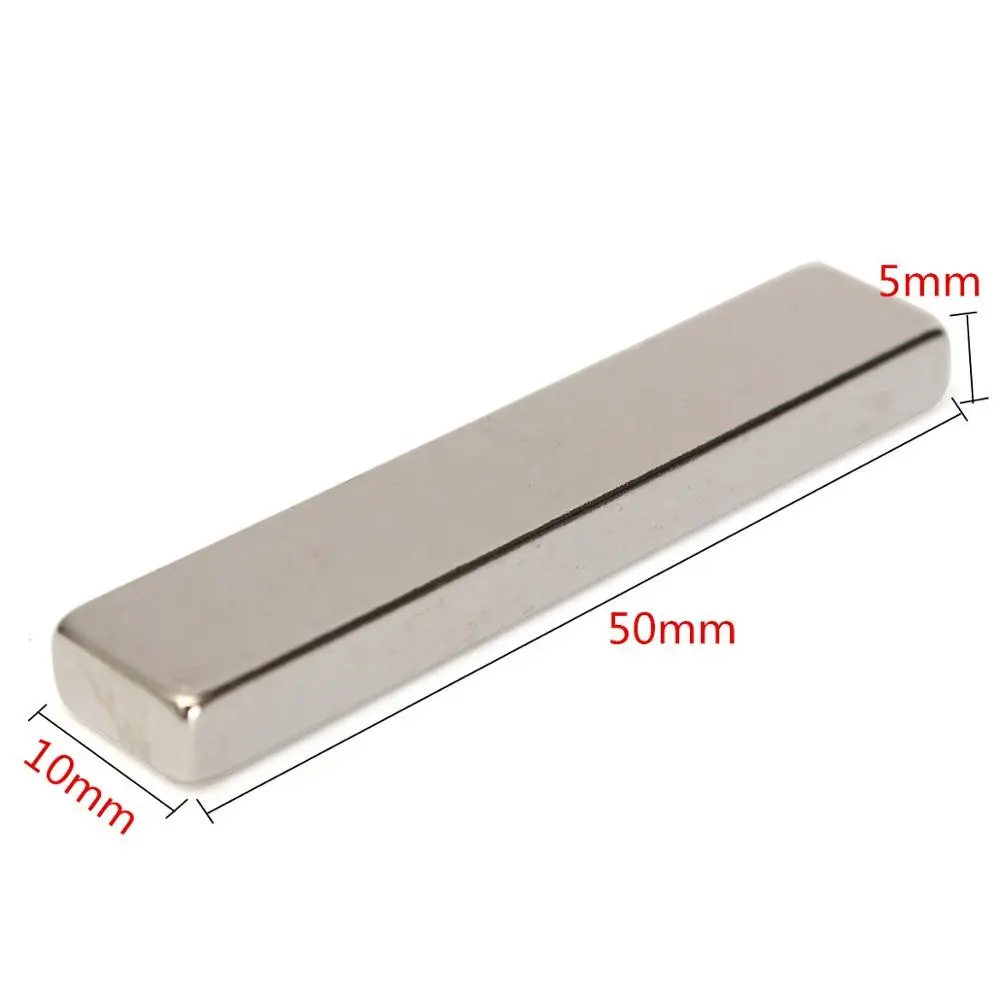 N50 50X10X5Mm atau Ukuran Khusus Power Kuat Langka Bumi Neodymium Block Bar Magnet