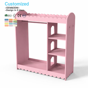 EDULAND OEM ODM Wooden Toddler Wardrobe Montessori Rack Clothing Wardrobe Dress up Storage Display Nursery Rack <strong>for</strong> <strong>Child</strong> - Product Image 4