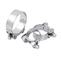 Collier de serrage robuste à vis en T poli, simple vis, en acier inoxydable 304, réglable pour échappement de turbocompresseur, métrique