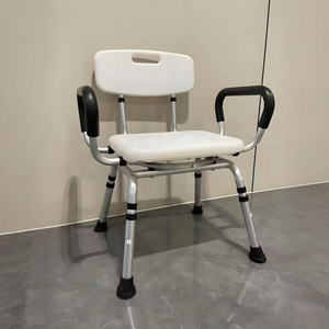 Chaise de douche pour personnes âgées, chaise de douche pour personnes handicapées, chaise de douche pour femme enceinte, tabouret de douche rotatif antidérapant en alliage d'aluminium - Product Image 1