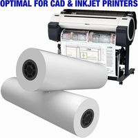 Papel de rollo largo para pintura, dibujo, arquitectura, ingeniería, otros usos de oficina, papel para plotter CAD, papel bond para impresora de inyección de tinta