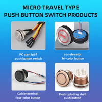 Boutons poussoirs étanches CDOE 12MM 16MM 19MM 22MM 35MM pour ascenseur, interrupteurs à LED éclairés, IP67