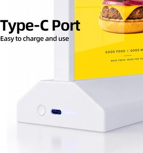 Customized Double-Sided Rechargeable Lightbox Wireless <b>LED</b> Advertising <b>Light</b> <b>Box</b> A4 Size Desktop Menu Sign - Product Image 6