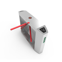Tourniquet trépied à 3 bras en acier inoxydable avec lecteur RFID et reconnaissance faciale anti-écrêtlement pour gymnases et musées