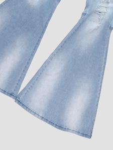 Women's High Waist <b>Stretch</b> Ripped Jeans Minimalist Casual Commute Style Long <b>Denim</b> Pants - Product Image 5