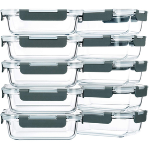 Multifunctional 4-Piece Silicone Glass Food Storage Compartment Safe Take-Away Set Lids Customizable Logo Storage <b>Boxes</b> - Product Image 1