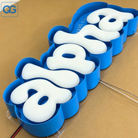 Letras acrílicas de gelatina de cristal 3D personalizadas con iluminación LED de neón para decoración de pared, letrero comercial, letreros de letras 3D con iluminación frontal.