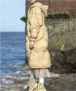 Veste <span class=keywords><strong>longue</strong></span> pour <span class=keywords><strong>femme</strong></span>, longueur aux genoux, ample, en duvet de canard, blanc, printemps 2021 - Product Image 5