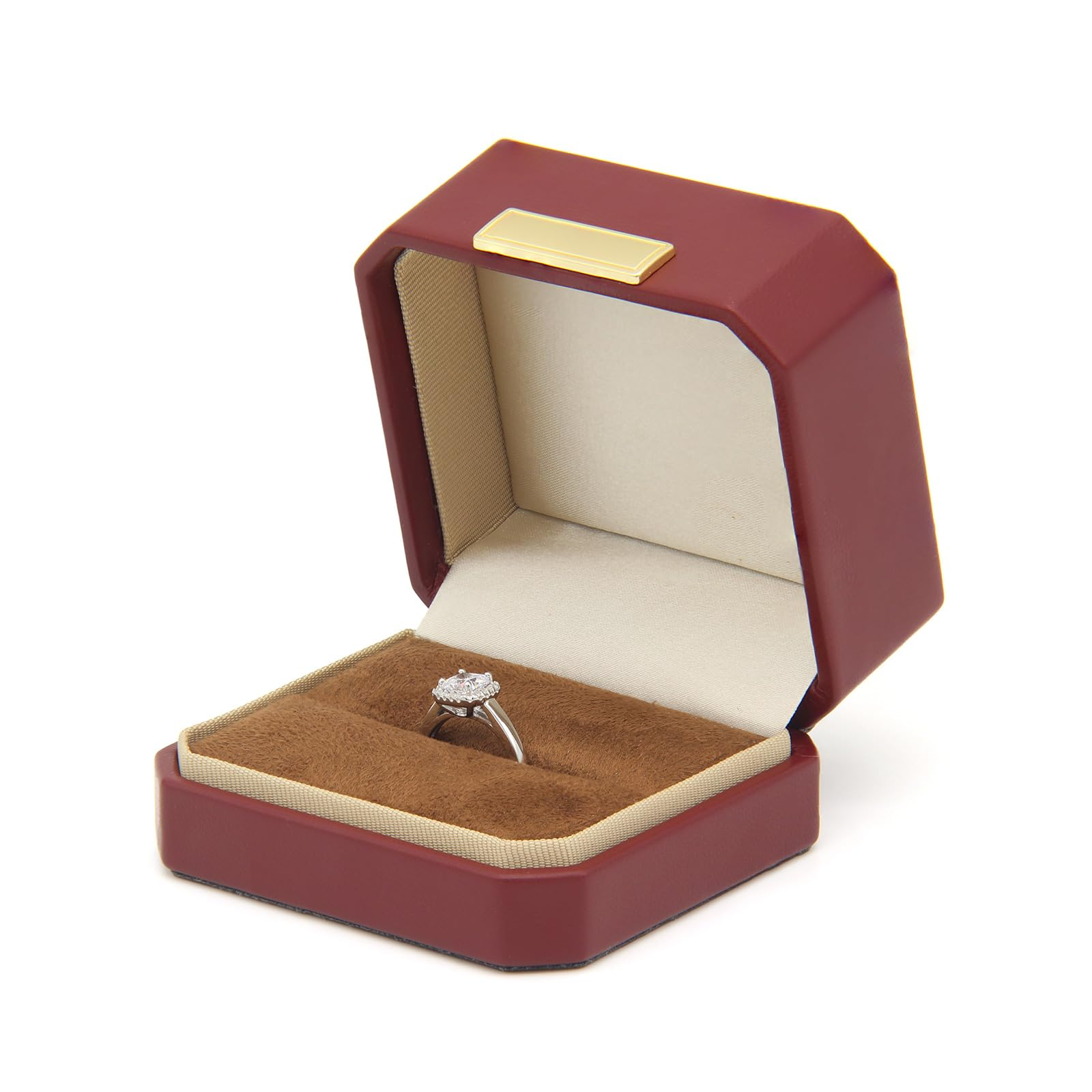 Burgundy ring box[with nameplate]