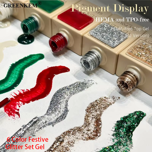 ชุดแวววาวสำหรับเทศกาลปีใหม่6<span class=keywords><strong>สี</strong></span>เจลสีแดง<span class=keywords><strong>สี</strong></span><span class=keywords><strong>เขียว</strong></span>ดีไซ<span class=keywords><strong>น</strong></span>์คริสต์มาสติดท<span class=keywords><strong>น</strong></span><span class=keywords><strong>น</strong></span>านสำหรับร้านทำ<span class=keywords><strong>เล็บ</strong></span>เจลทาเล็บแวววาว - Product Image 3