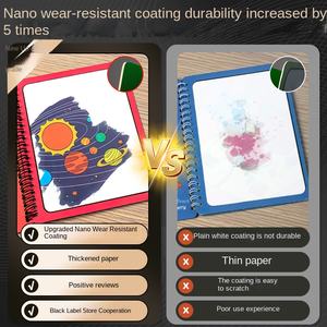 <span class=keywords><strong>Mini</strong></span> ensemble de peinture aquarelle éducative pour enfants avec 80 feuilles de papier-Impression offset de jouet de remplissage réutilisable magique - Product Image 3