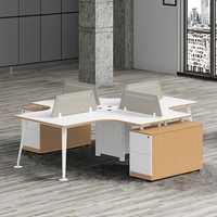 Prix de gros Table de bureau pour 4 personnes Bureau de poste de travail Mobilier de bureau Table de poste de travail modulaire pour bureau 4 places