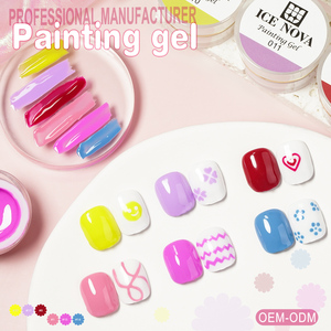 Gel de Peinture pour Ongles de Haute Qualité Sans Résidu Semi-Solide Couleurs Noir et Blanc Gel de Peinture 3D pour <span class=keywords><strong>Dessin</strong></span> Floral - Product Image 1