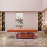 Nuevo Diseño de Cama Facial Multifuncional para Salón de Belleza, Ajustable, Médica, con 3 Motores, Eléctrica, Mesa de Masaje con Lámpara