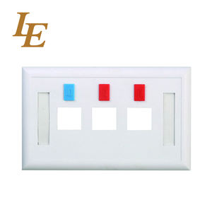 Plaque frontale ABS blindée <span class=keywords><strong>RJ45</strong></span> femelle 4 ports 120x80mm avec prise Keystone pour réseau télécom intérieur - Product Image 5