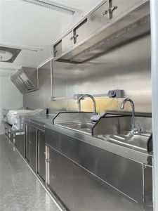 Commercial Multi Functional Stainless Steel 4-Wheel Food <b>Cart</b> Coffee Beverage Ice Cream Fast Food Bar Vehicle for <b>Camping</b> Street - Product Image 6