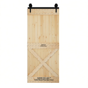 Porte de grange en pin massif Narvik 39,4x82,7 po. Porte coulissante de style farmhouse pour l'intérieur - Product Image 1