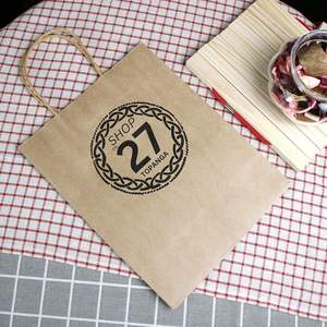 Recycled Kraft Paper <b>Bags</b> with Handles for Food Gifts & Shopping Packaging Exhibitions Cakes <b>Bread</b> <b>Bag</b> - Product Image 5