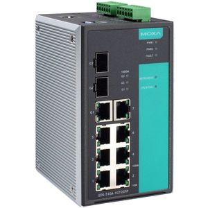 สวิตช์จัดการ Moxa EDS-510A-1GT2SFP-T แบบ 8 พอร์ต Gigabit Ethernet สำหรับติดตั้งบนราง DIN สำหรับอุตสาหกรรม - Product Image 1
