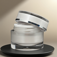 Pots de crème de soin de la peau de luxe de 5 ml à 100 ml, pots en plastique à paroi épaisse, emballage pour baume nettoyant pour le visage et crème pour les yeux