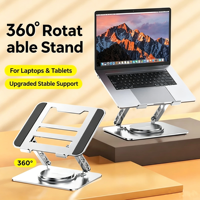 Support d'ordinateur portable ergonomique en aluminium et acier inoxydable, réglable à 360°, pliable, pour téléphone et ordinateur portable