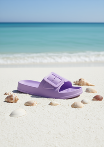 Sandali EVA infradito viola taglia 23 unisex con punta aperta stile estivo tinta unita - Product Image 2